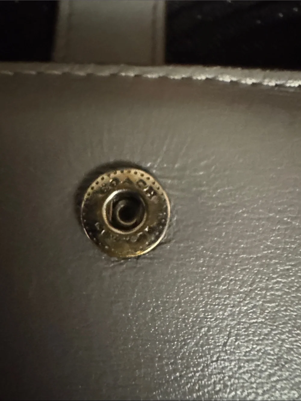 Coach Light Gray Leather Bi-fold Wallet with Zipper and Silver Hardware